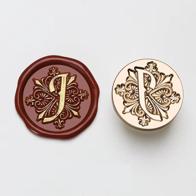 Ornate Letter "J" Wax Seal Stamp Head (25mm)