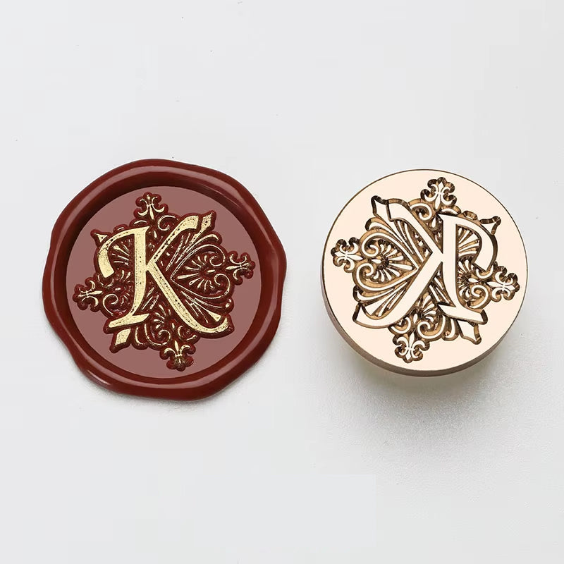 Ornate Letter "K" Wax Seal Stamp Head (25mm)