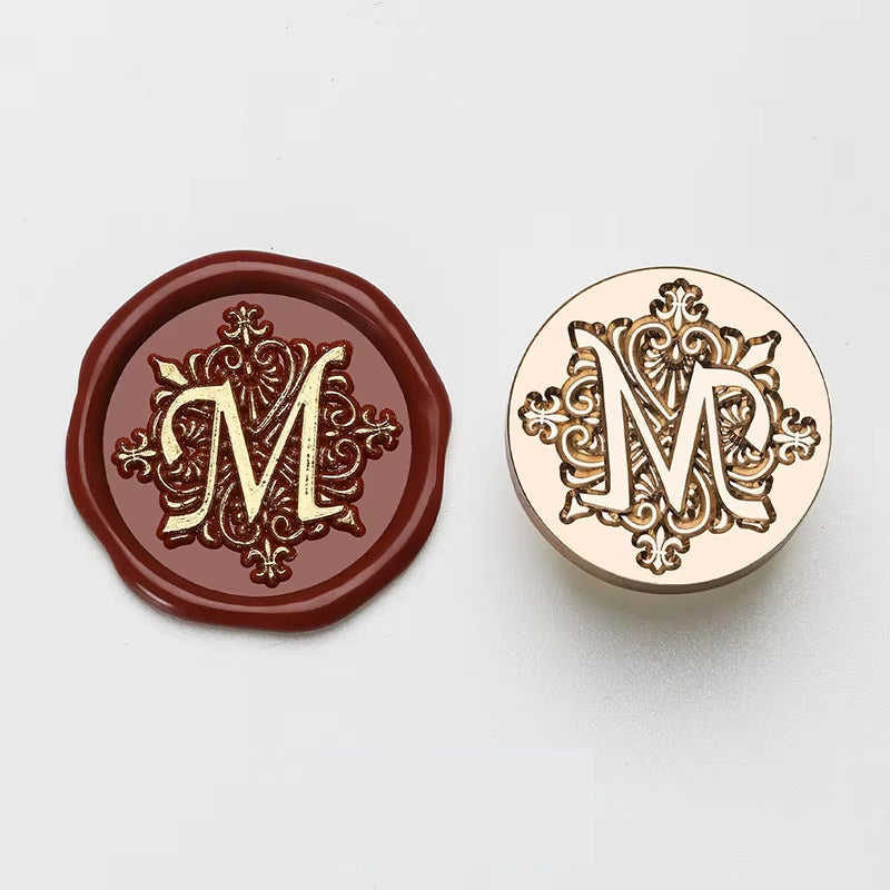 Ornate Letter "M" Wax Seal Stamp Head (25mm)