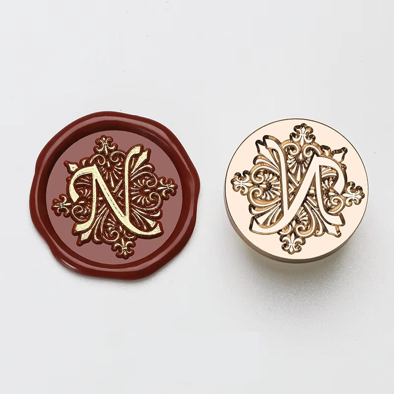 Ornate Letter "N" Wax Seal Stamp Head (25mm)