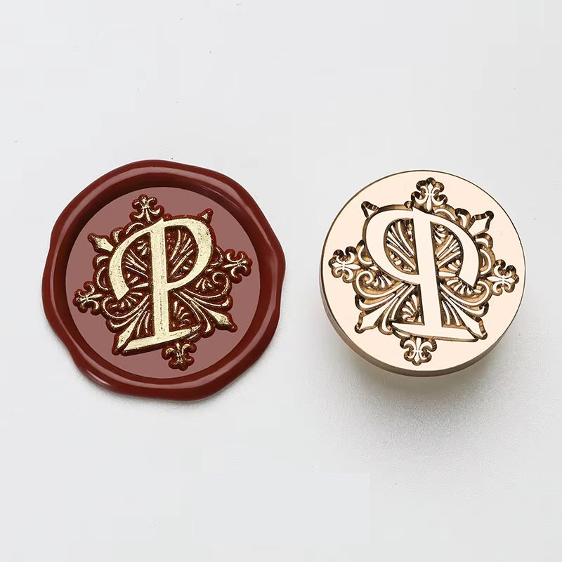 Ornate Letter "P" Wax Seal Stamp Head (25mm)