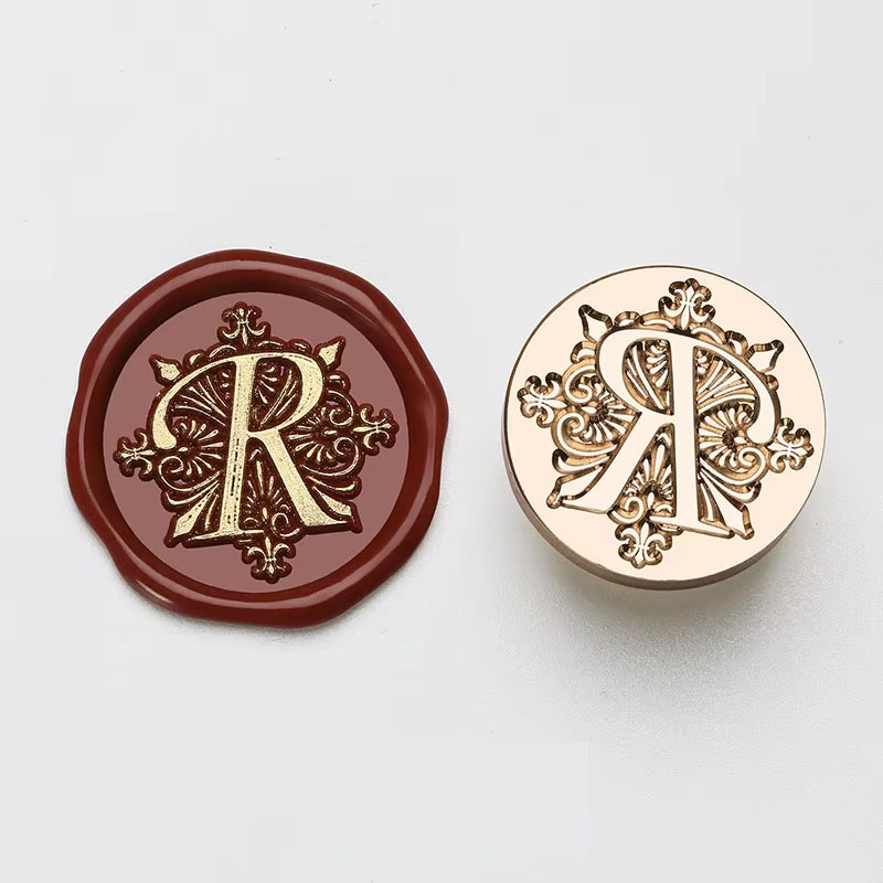 Ornate Letter "R" Wax Seal Stamp Head (25mm)
