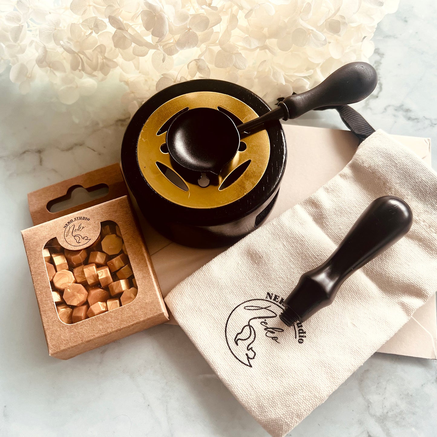 Wax Seal Starter Set-B - Black ( non-stick spoon )