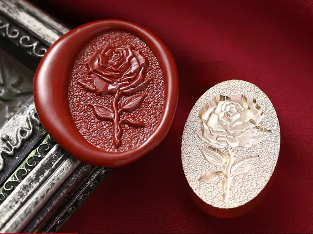 Oval Rose Wax Seal Stamp – 20×30 mm