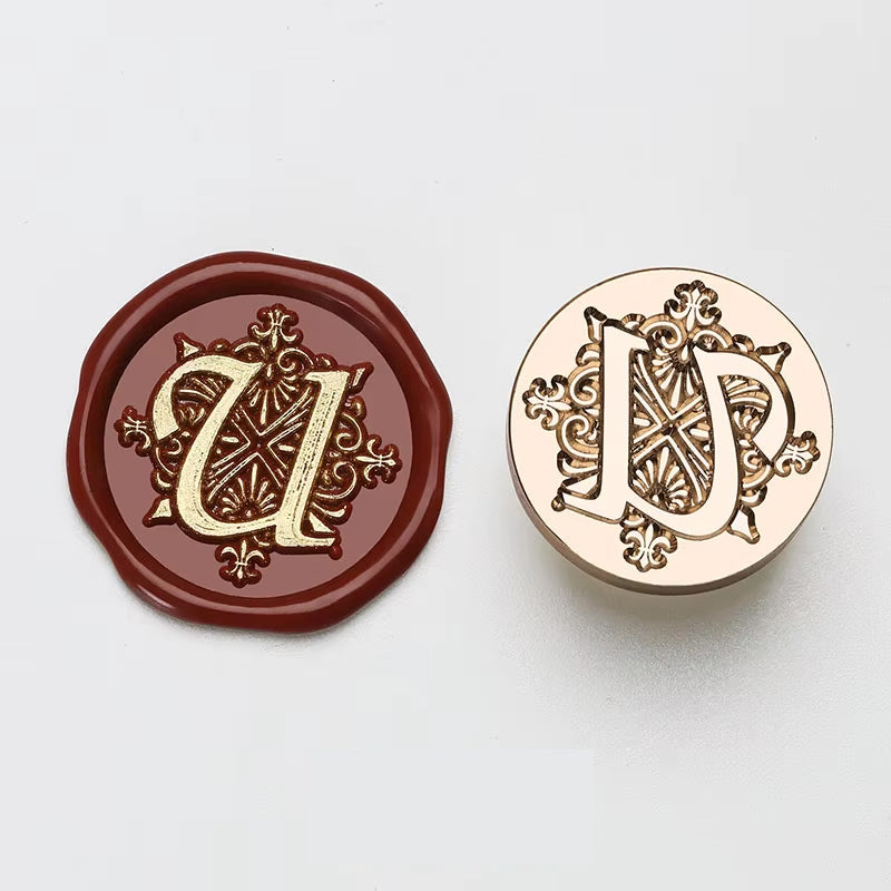 Ornate Letter "U" Wax Seal Stamp Head (25mm)