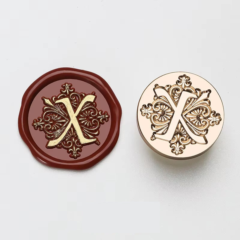 Ornate Letter "X" Wax Seal Stamp Head (25mm)