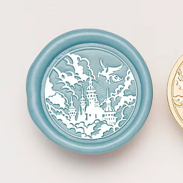 Castle in the Clouds Wax Seal Stamp –30mm Fantasy Sky Castle Brass Stamp