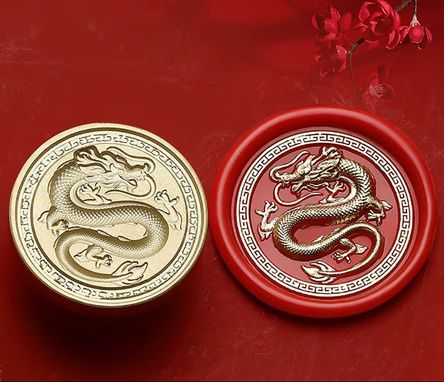 Chinese Dragon Wax Seal Stamp size 30mm