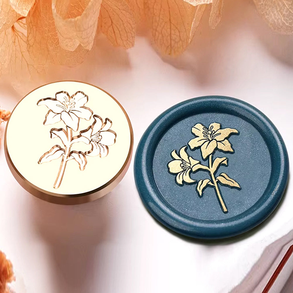 Lily Flower Wax Seal Stamp - 25mm