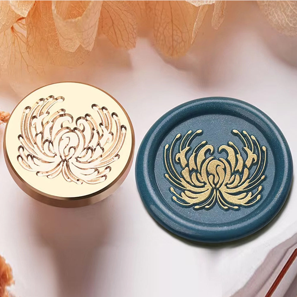 Elegant Chrysanthemum Wax Seal Stamp - 25mm