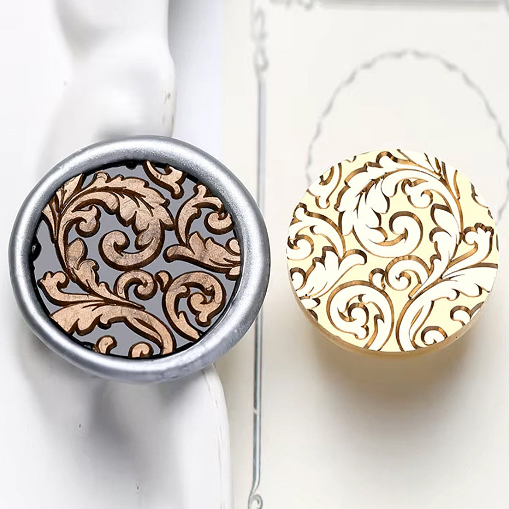 Elegant Baroque Scroll Wax Seal Stamp size 25mm