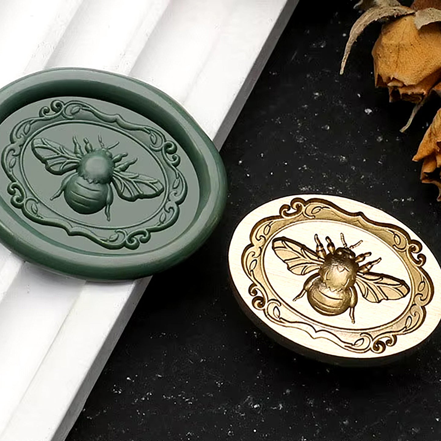 3D Vintage Bee Wax Seal Stamp (20x28mm)