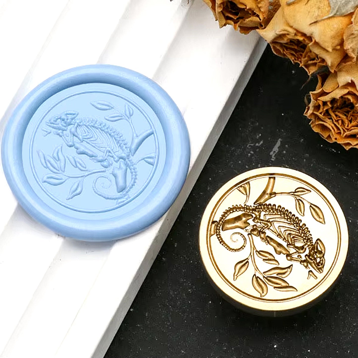 Chameleon Wax Seal Stamp – Lizard Design (25mm)
