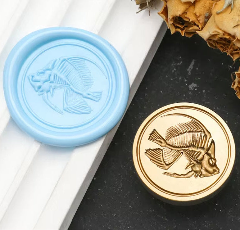 Fish Fossil Wax Seal Stamp – 25mm Brass Stamp