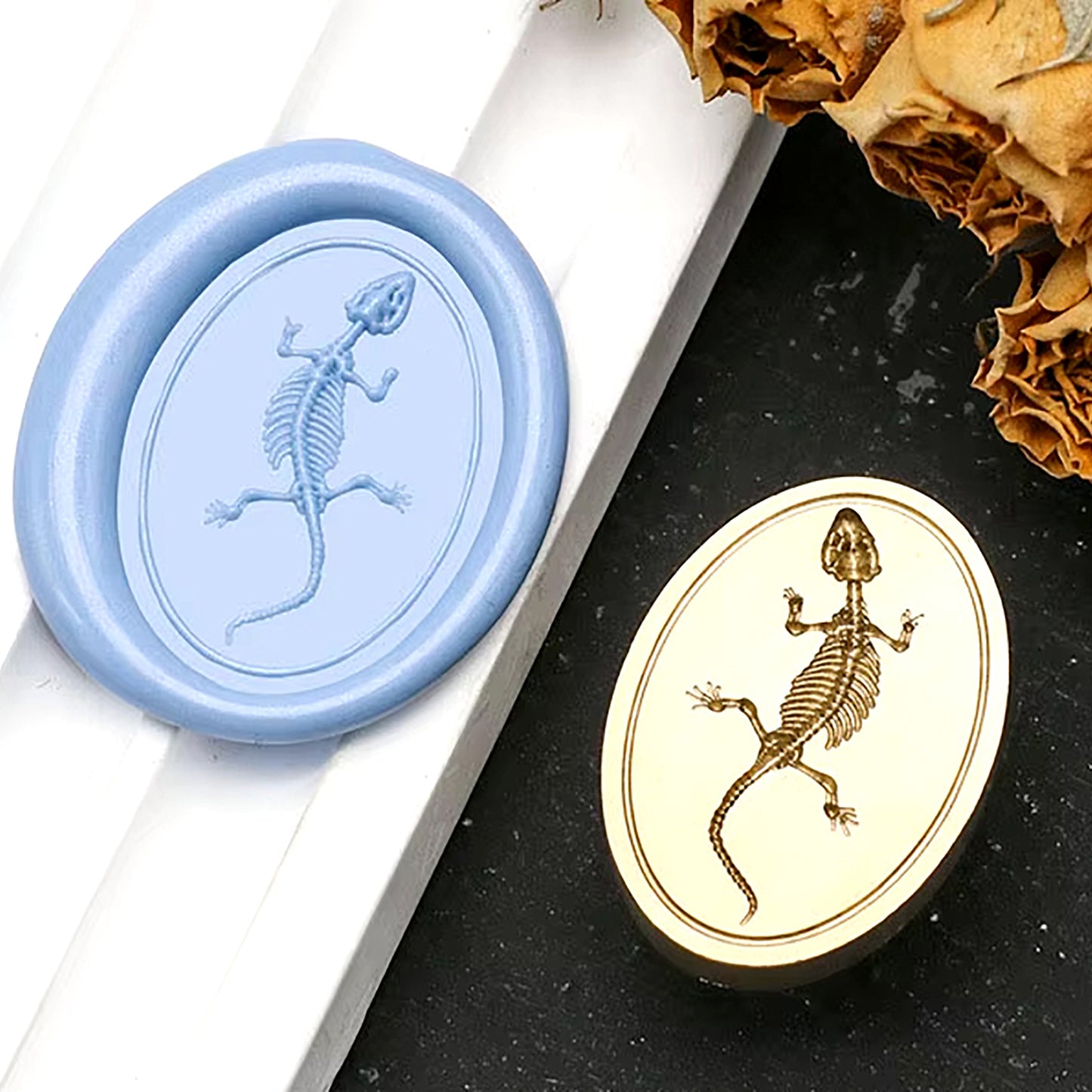 Lizard Skeleton Wax Seal Stamp (20x28mm)