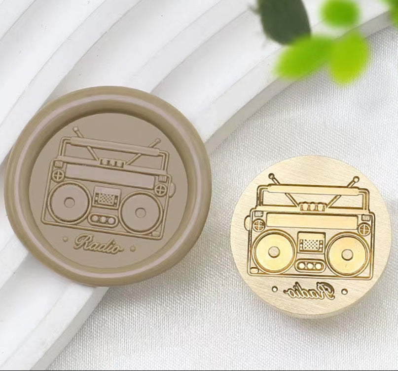Vintage Boom Box Radio Wax Seal Stamp size 25mm