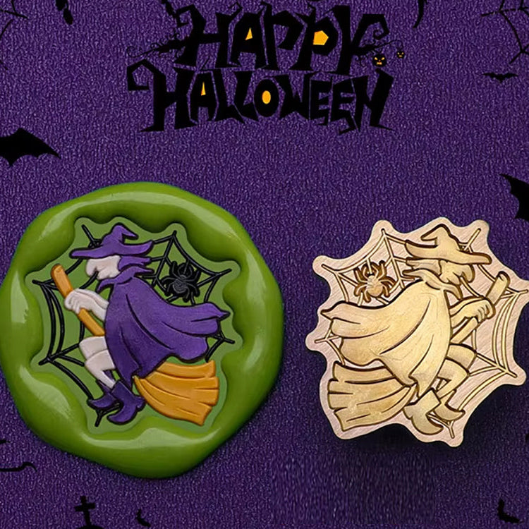Flying Witch Halloween Wax Seal Stamp – Brass 27x29 mm