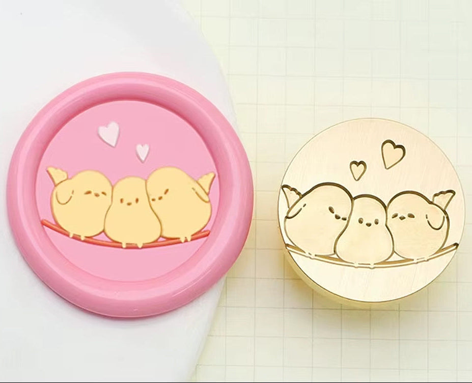 Birds on Branch Wax Seal Stamp size 25mm