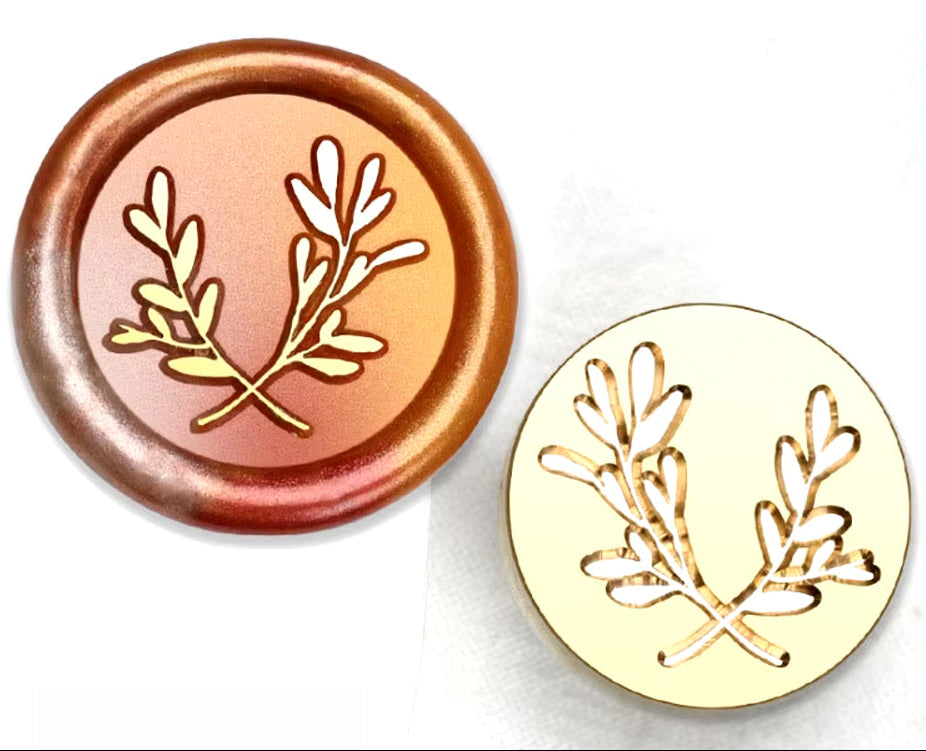 Elegant Botanical Wax Seal Stamp size 25mm