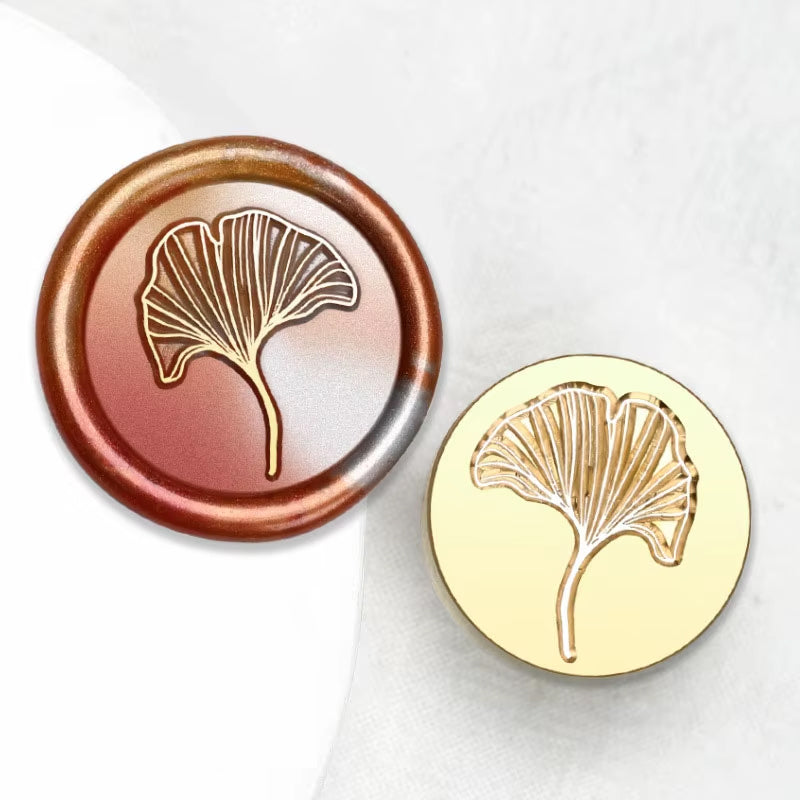 Ginkgo Leaf Wax Seal Stamp size 25mm
