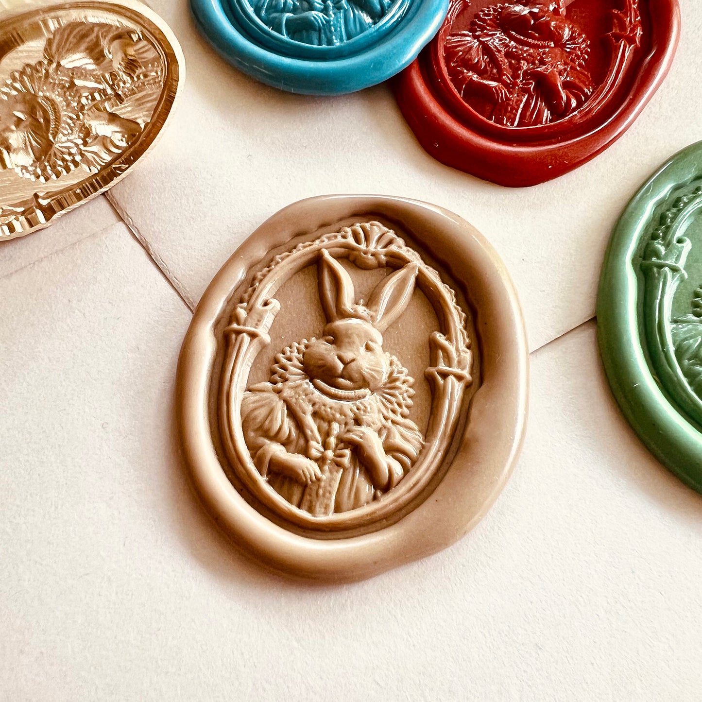 Royal Bunny Wax Seal Stamp – Oval Brass Stamp size 27.2x34.7mm