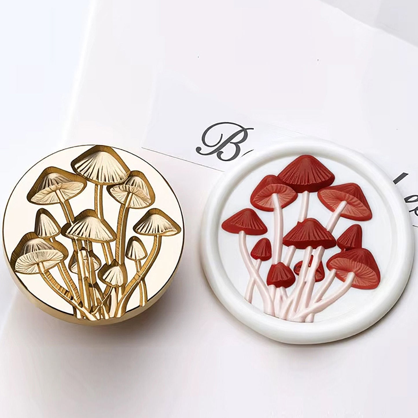 Mushroom Wax Seal Stamp – 30mm Brass Stamp