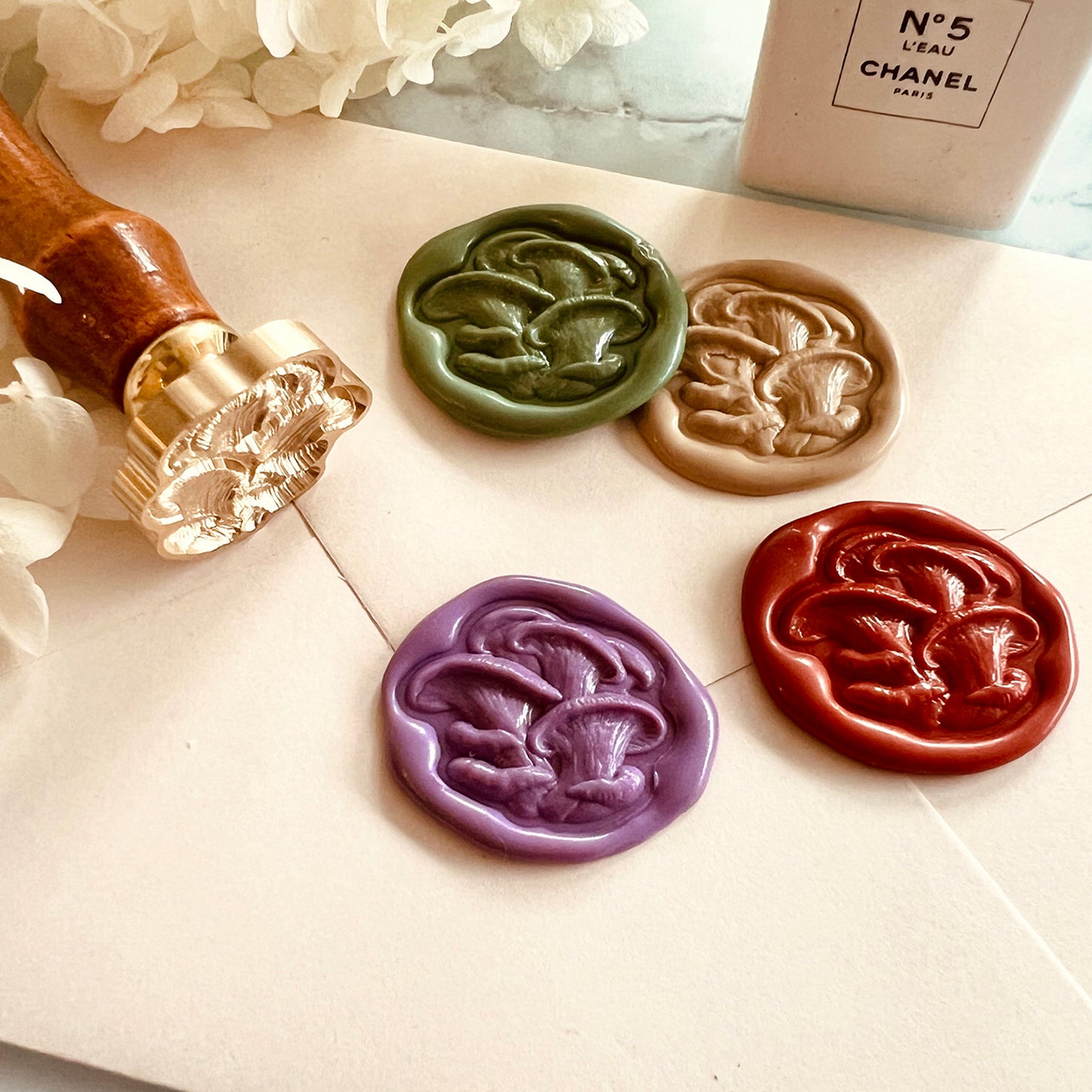 Oyster Mushroom Wax Seal Stamp – Brass Special Shape 28.4×25.6mm