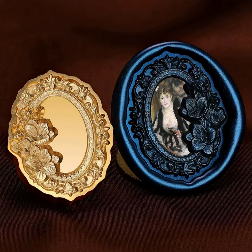 Oval Floral Frame Wax Seal Stamp 27.7x34.6mm
