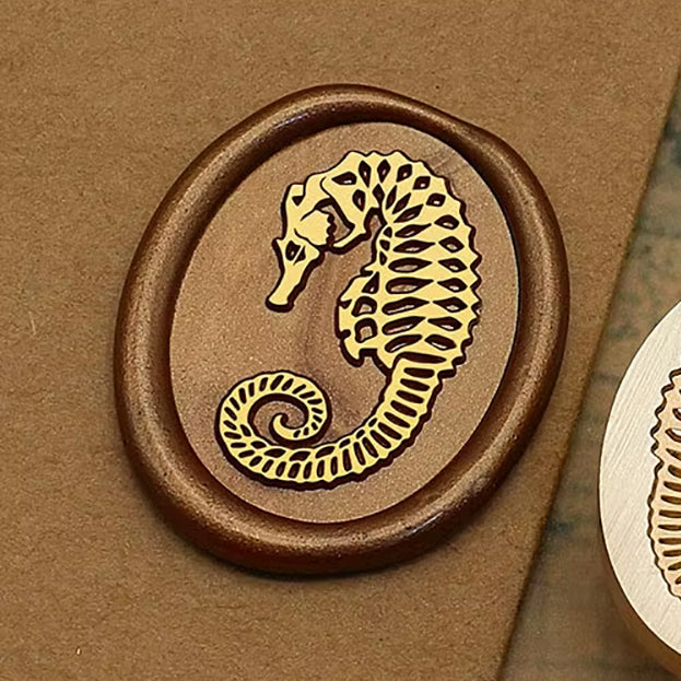 Seahorse Wax Seal Stamp 22x28mm – Fossil Series Oval Wax Seal