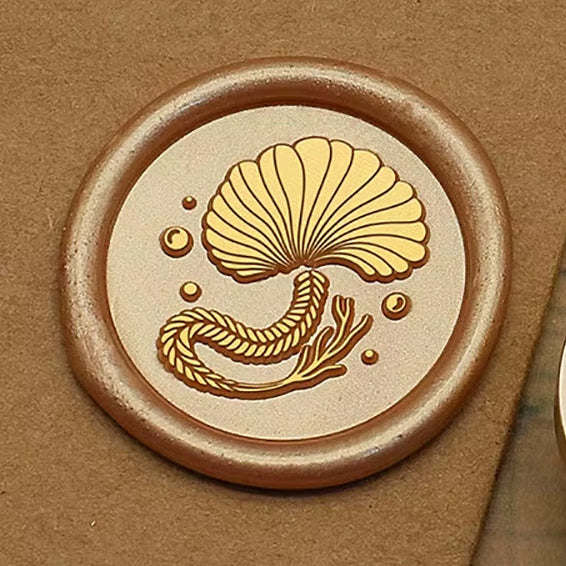 Shell Wax Seal Stamp 25mm – Fossil Series Round Wax Seal