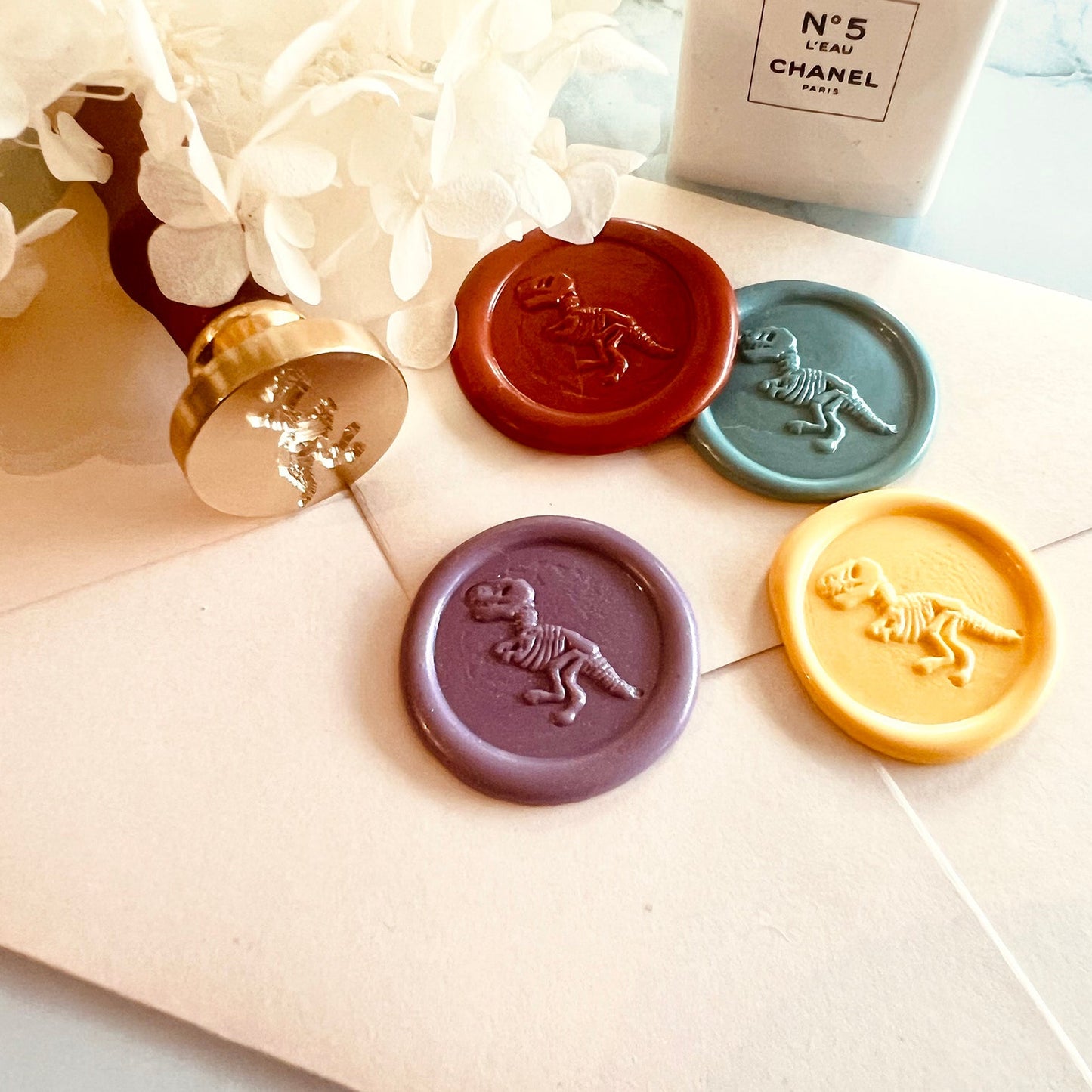 Dinosaur Skeleton Wax Seal Stamp size 25mm