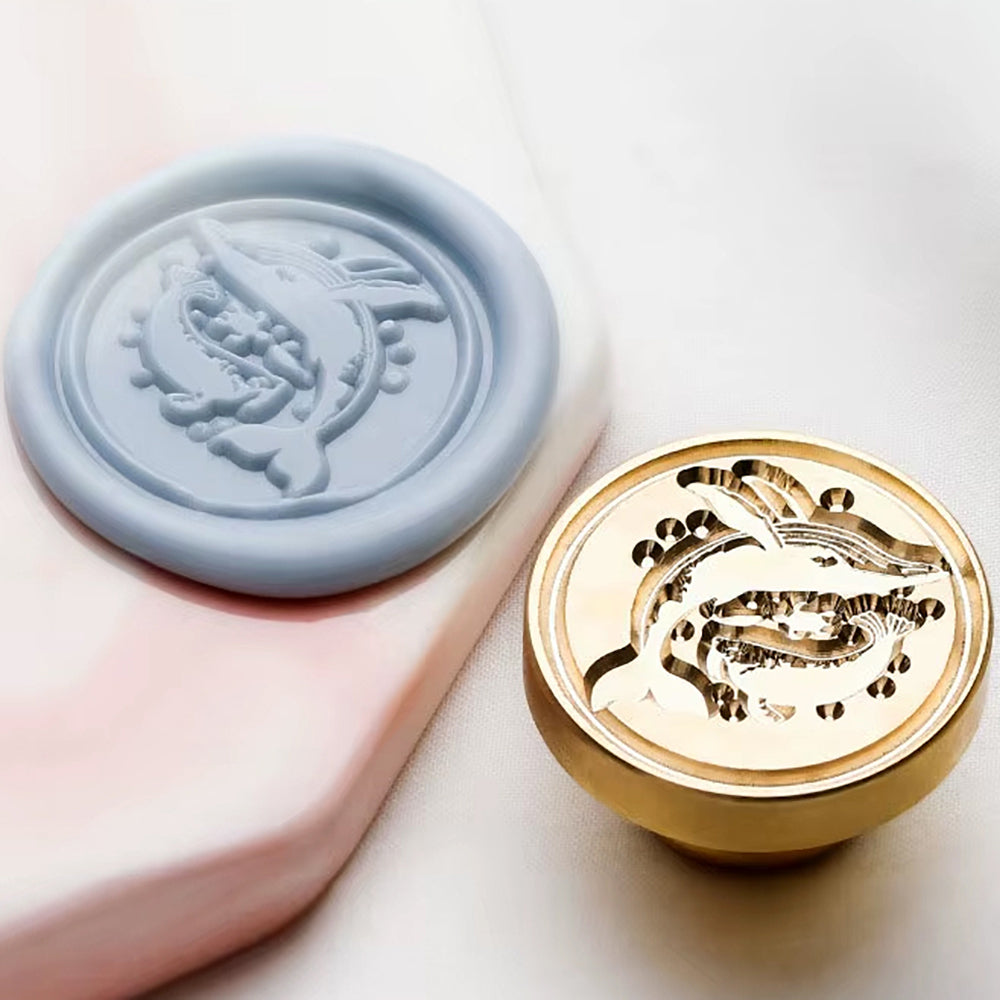 Dolphin and Ocean Waves Wax Seal Stamp (25mm)