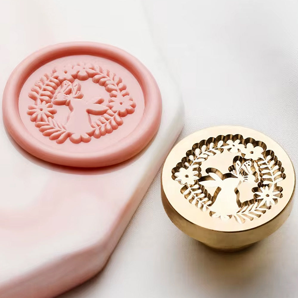 Floral Bunny Wax Seal Stamp (25mm)