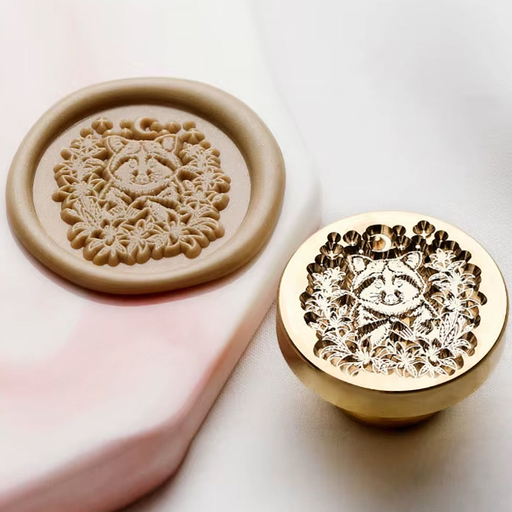 Floral Raccoon Wax Seal Stamp (25mm)