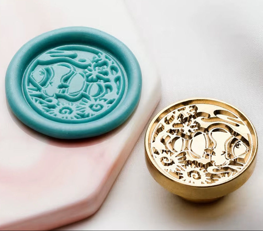 Tropical Fish Wax Seal Stamp size 25mm