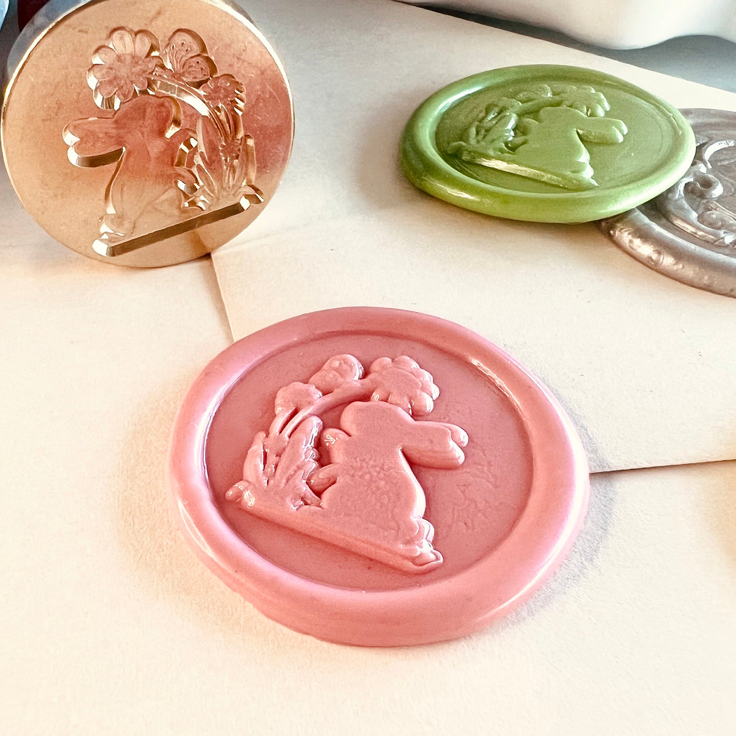 Bunny and Butterfly Wax Seal Stamp (25mm)