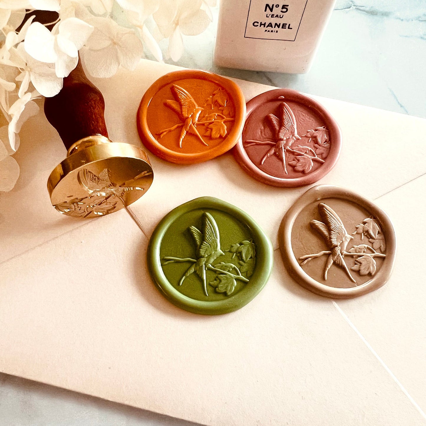 Bird on Branch Wax Seal Stamp size 30mm