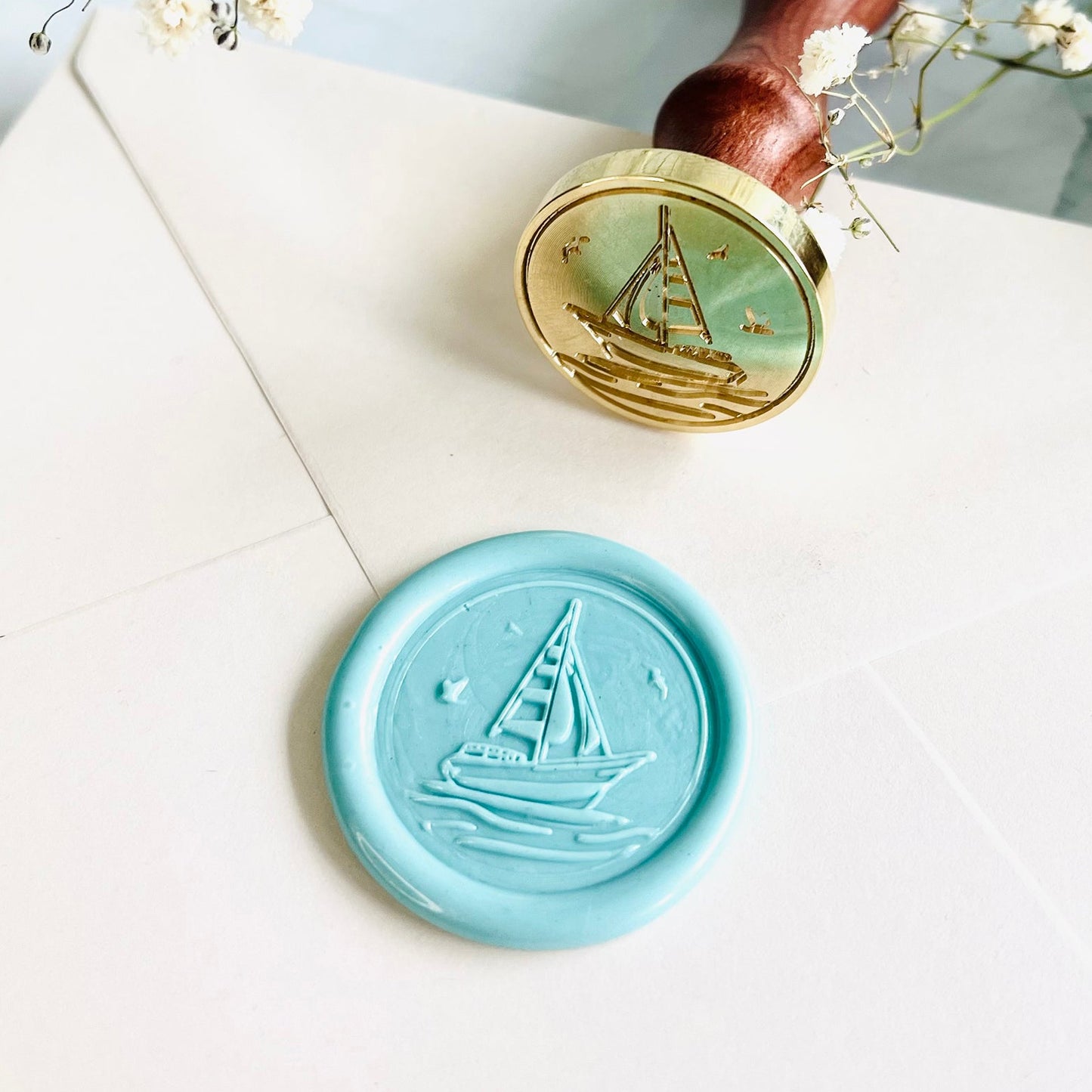 Sailboat Wax Seal Stamp 25mm – Nautical Sailing Ship