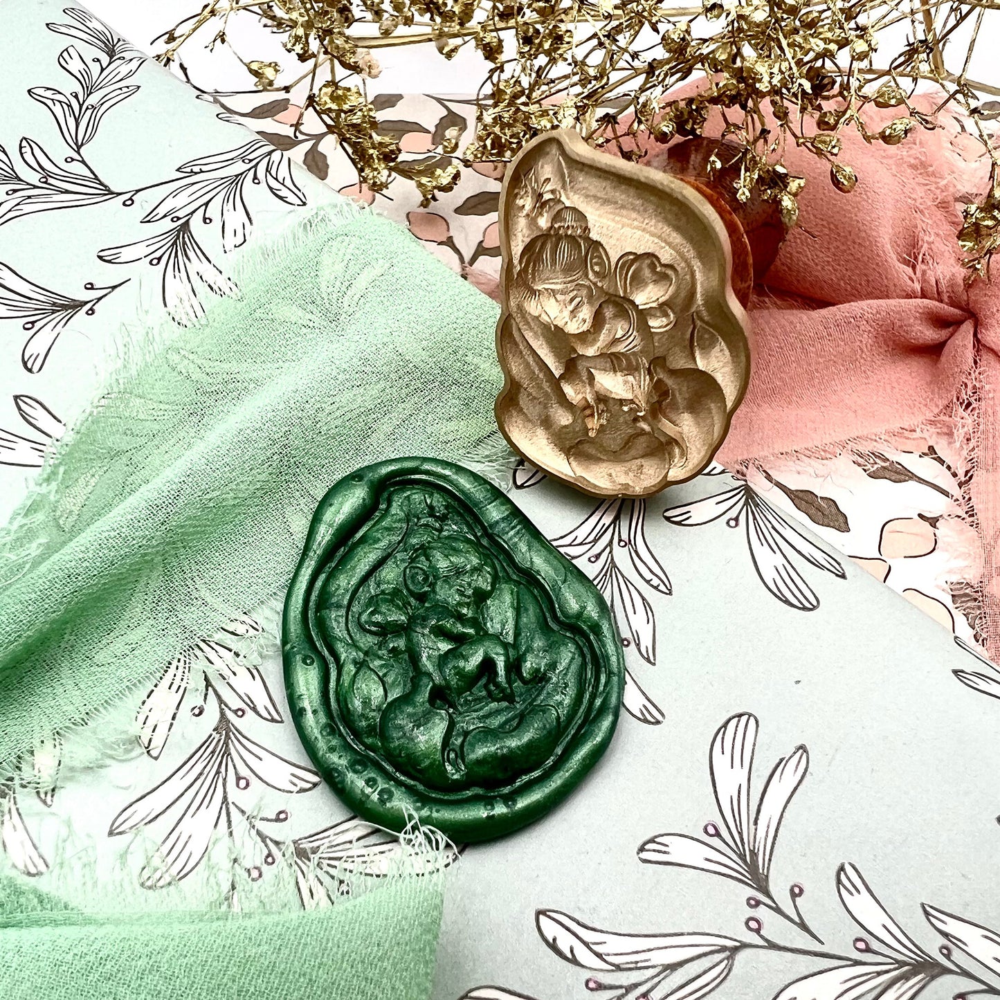 Sleeping Angel Wax Seal Stamp – Fairy Tale 22x24 mm.