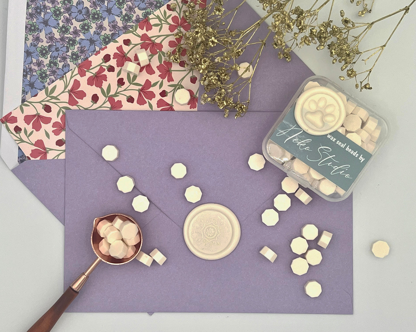 DL72-Milk White color wax seal beads
