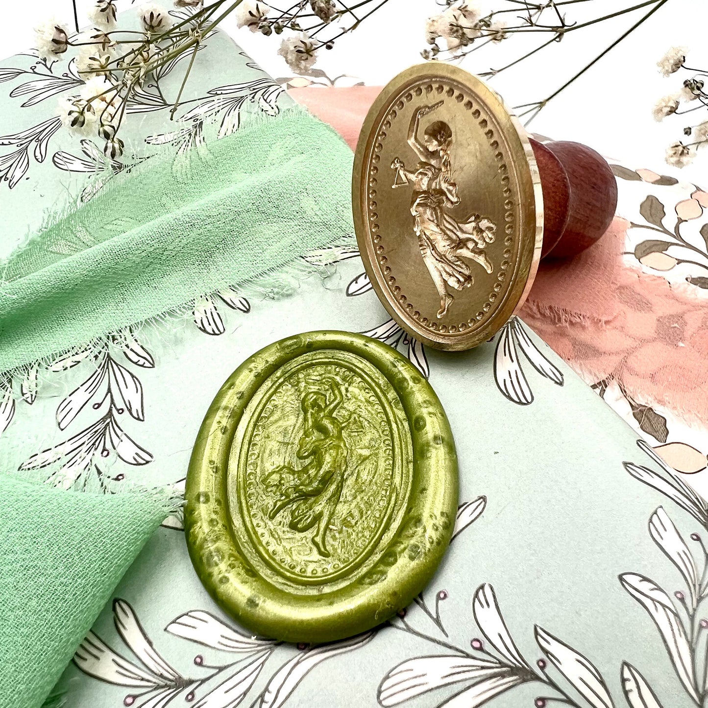 Lady Justice Wax Seal Stamp - Brass 20x30mm