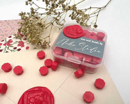 DL82-Lipstick Red color wax seal beads