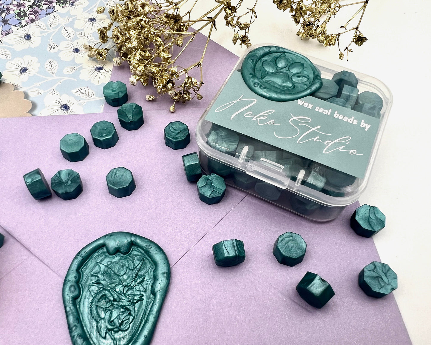 DL78-Duck Green color wax seal beads