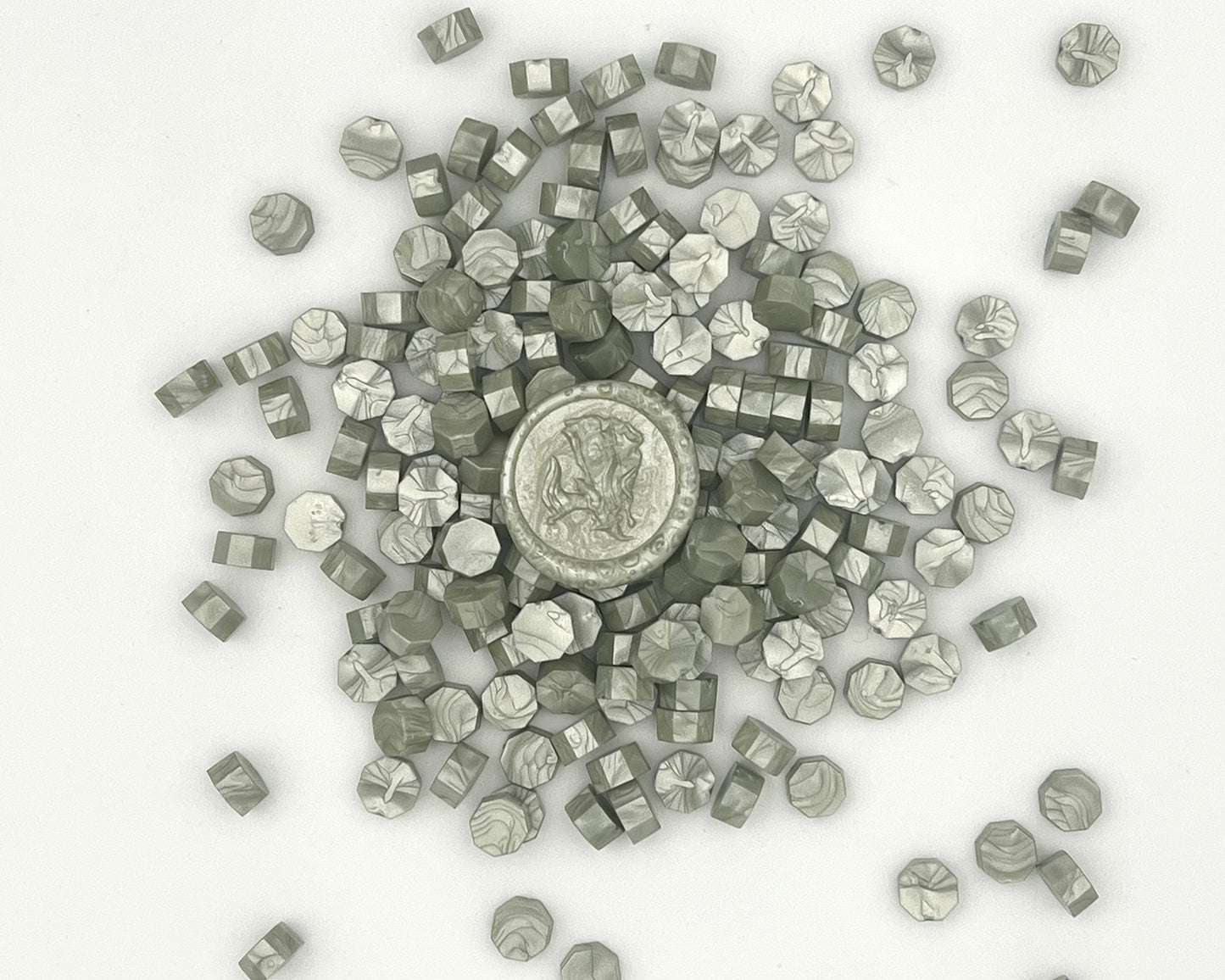 DL85-Green Silver color wax seal beads