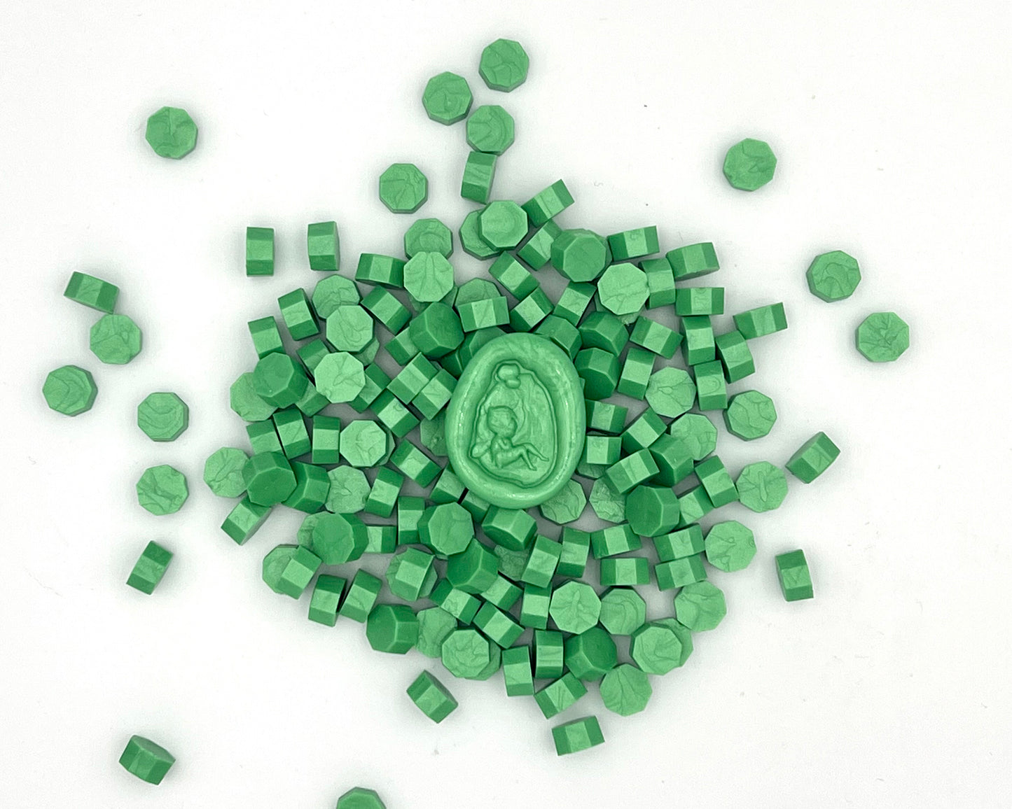 DL74-leaf Green color wax seal beads
