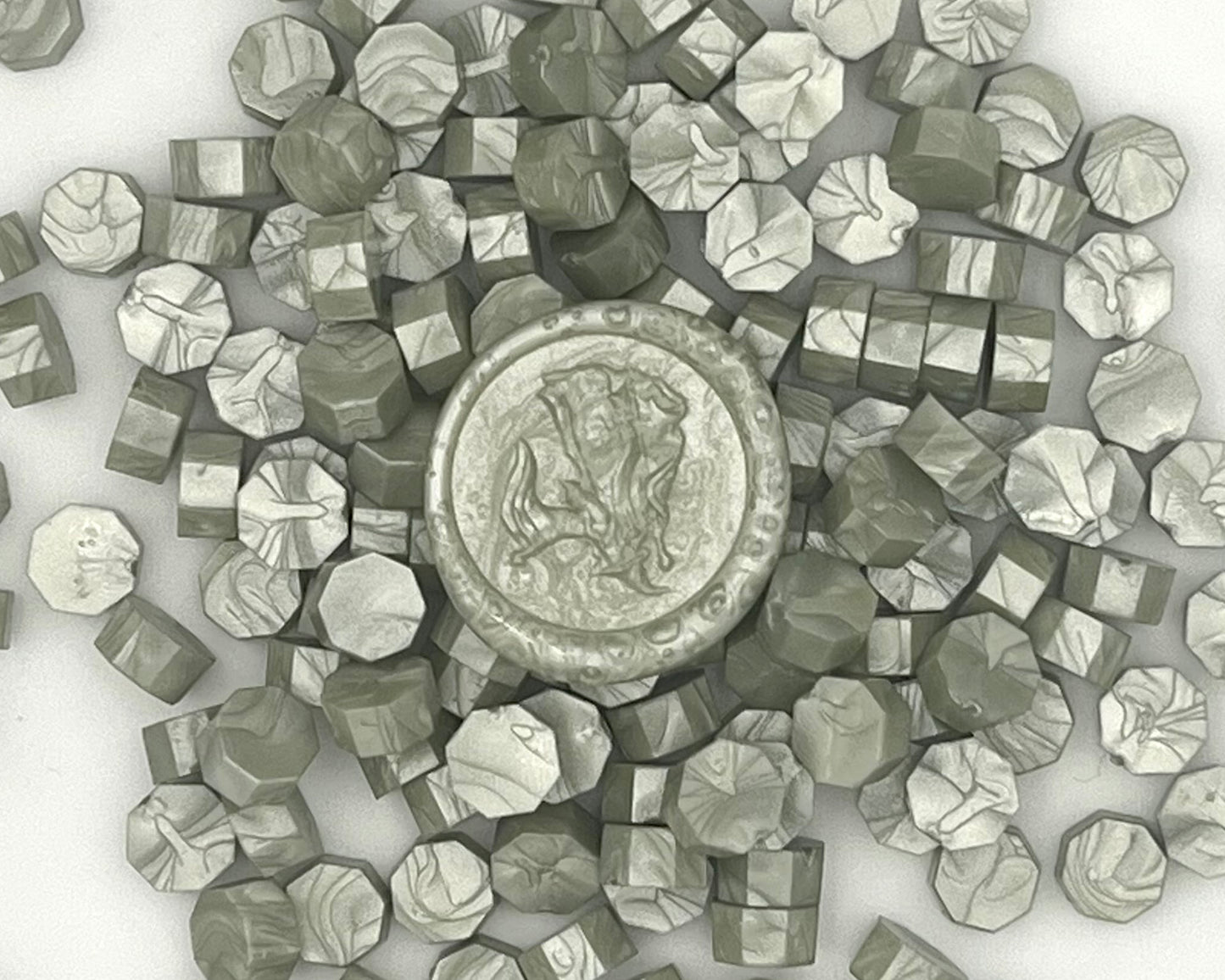 DL85-Green Silver color wax seal beads