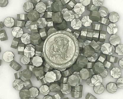 DL85-Green Silver color wax seal beads