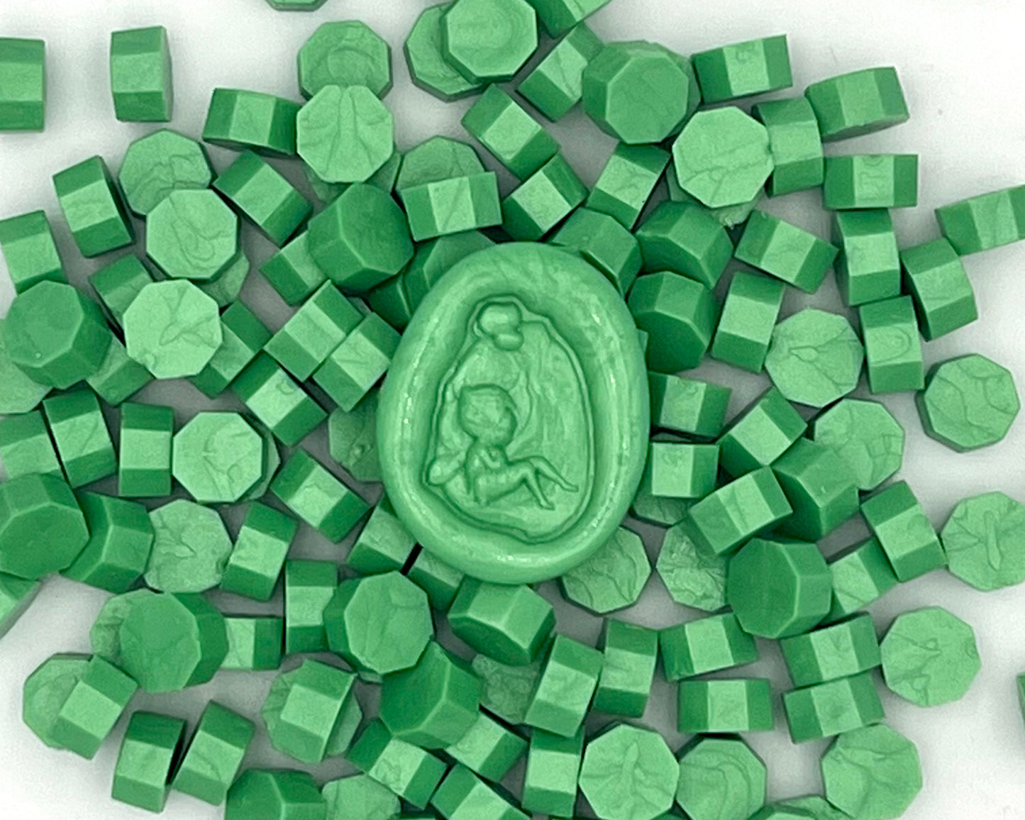 DL74-leaf Green color wax seal beads