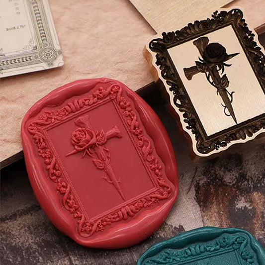 Gothic Rose Wax Seal Stamp – Victorian Style size 23x28mm