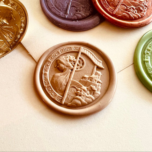 Lady & Village Wax Seal Stamp size 30mm